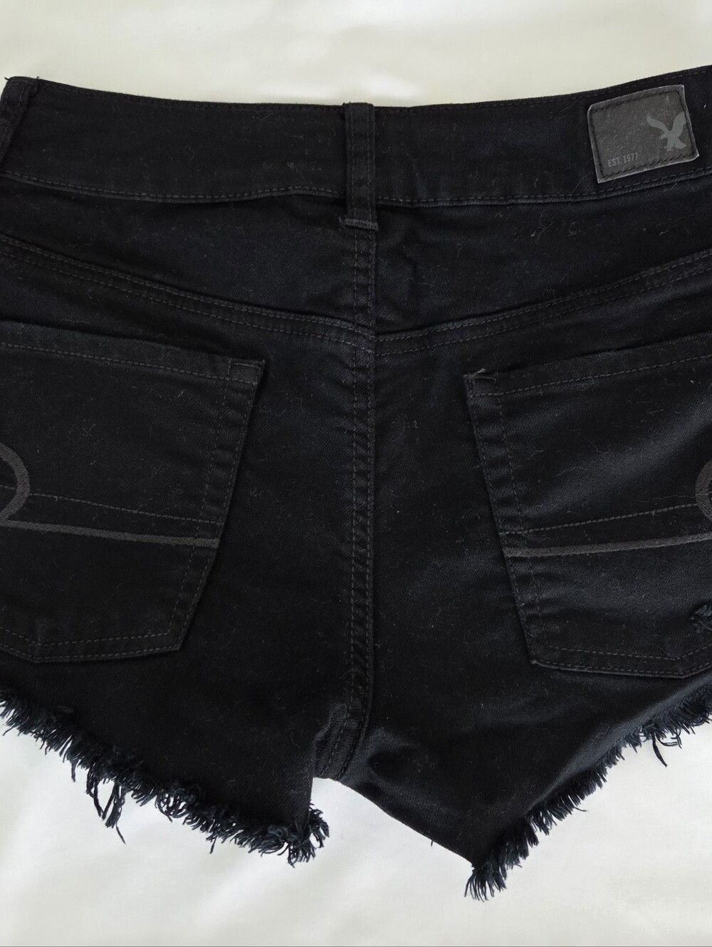 American Eagle Outfitters Distressed Black Frayed Hem Denim Shorts,sz 2